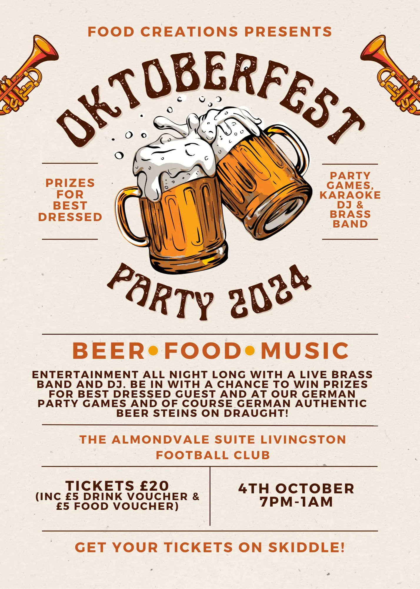 Brown Vintage Illustrative Beer Festival Event Oktoberfest Invitation - 1