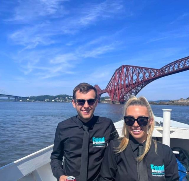 Serving Canapés on a Boat in Sunny South Queensferry! Definitely a first and hopefully not the last! 🥰