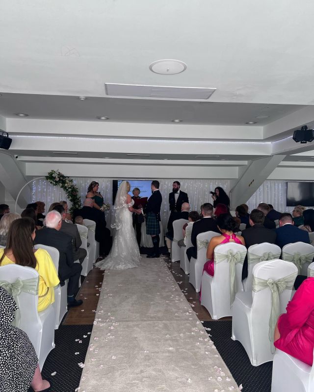 Our first wedding of 2023 in The Almondvale Suite!  Congratulations to the new Mr and Mrs McKenzie ! 💍  The @razzmatazzoccasions team transformed the suite tremendously with all of the table and room decor!💫